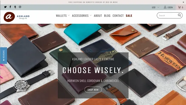 ashlandleather.com website