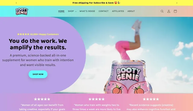 bootygenie.com website